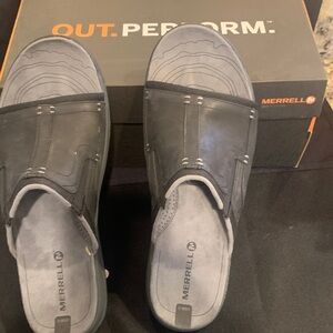 Merrell Men's Dark Gray / Black Traveler Tilt Slides